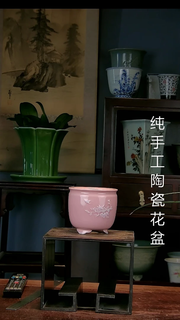 景德镇手工陶瓷花盆