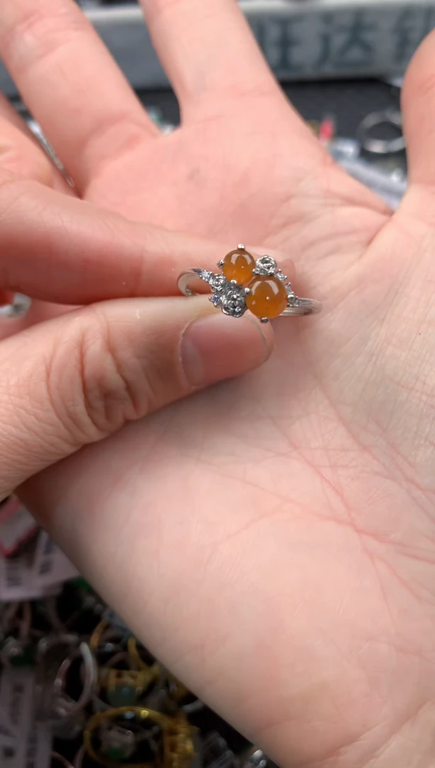 银S925镶嵌戒指翡翠7  2