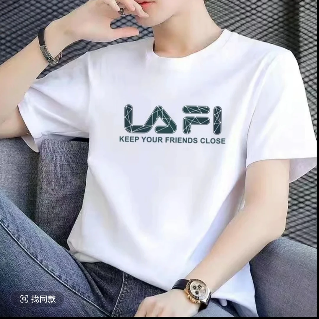 【冰丝速干T】短袖T恤印花短袖情侣装夏季圆领男士休闲白色半袖时尚