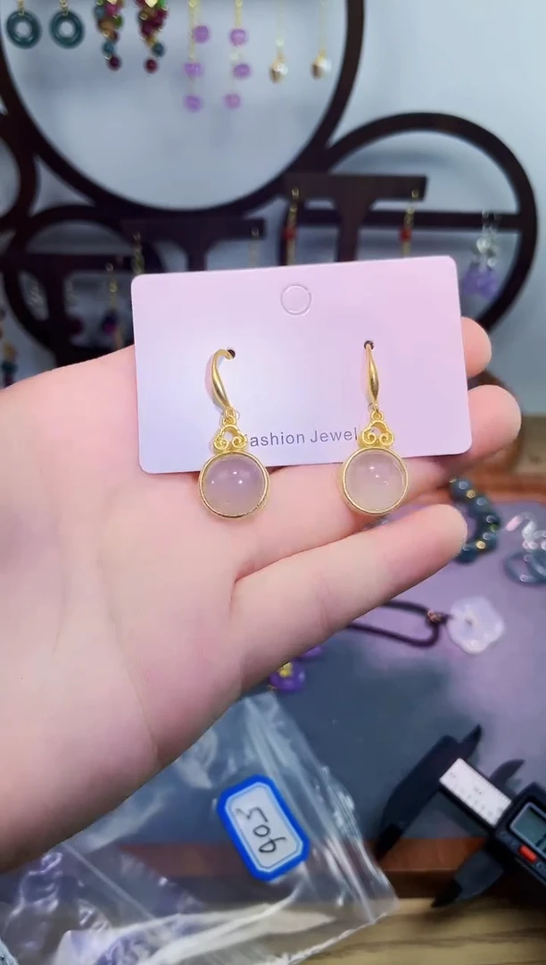 银S925镶嵌耳饰玛瑙/玉髓506000