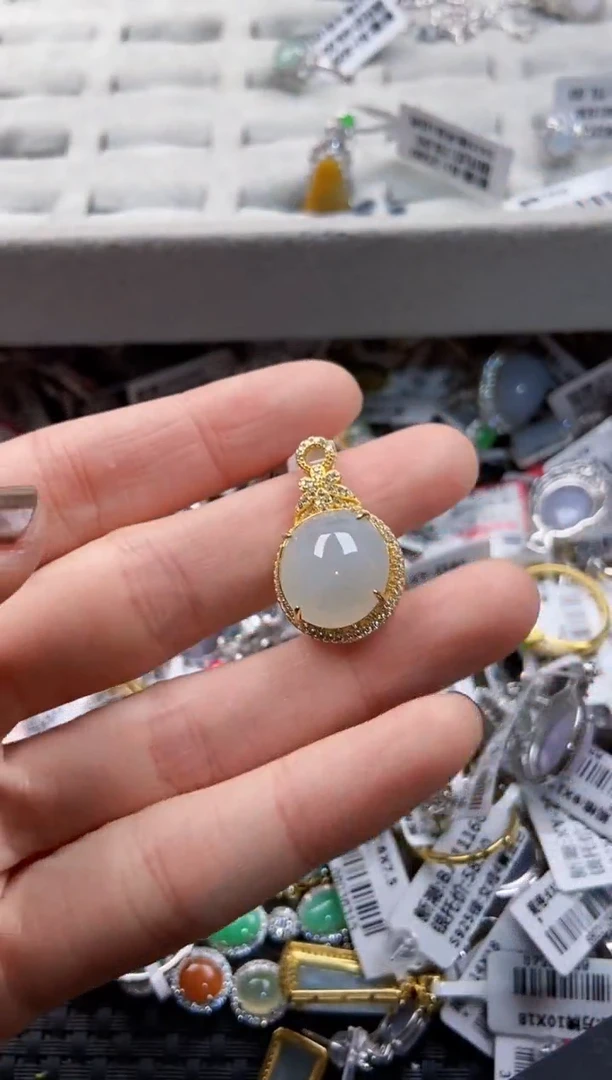 翡翠戒指银S925镶嵌888-----1