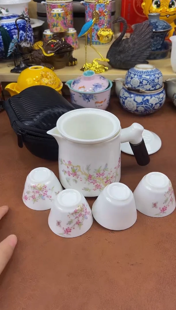 陶瓷茶具摆件旅行套组