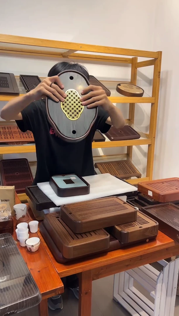 木纹石小号储水茶盘