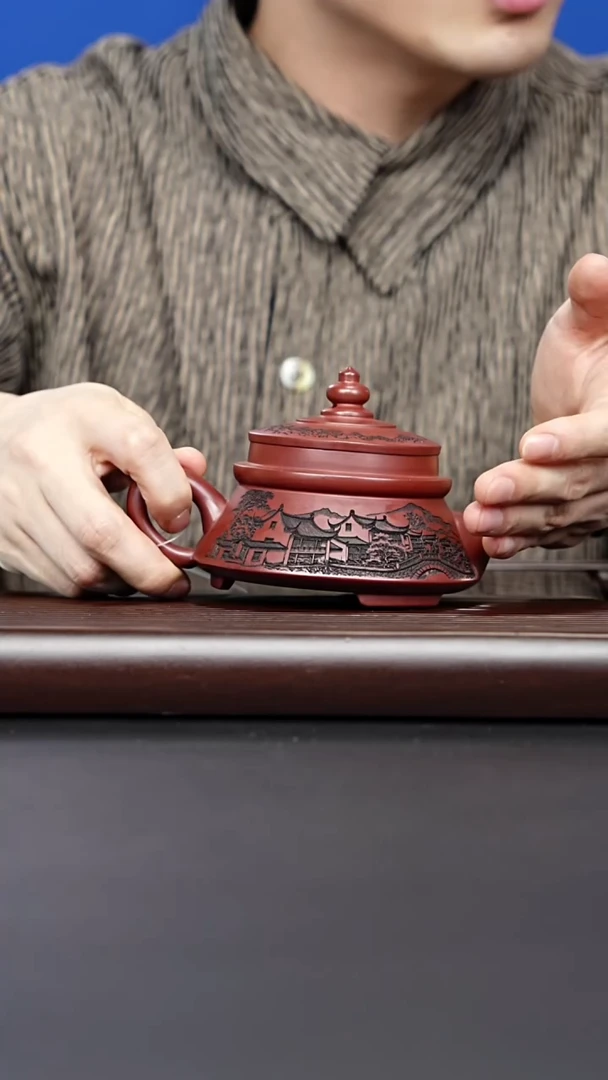 茶壶紫砂宜兴紫砂 亭台宝塔壶 顾林芳