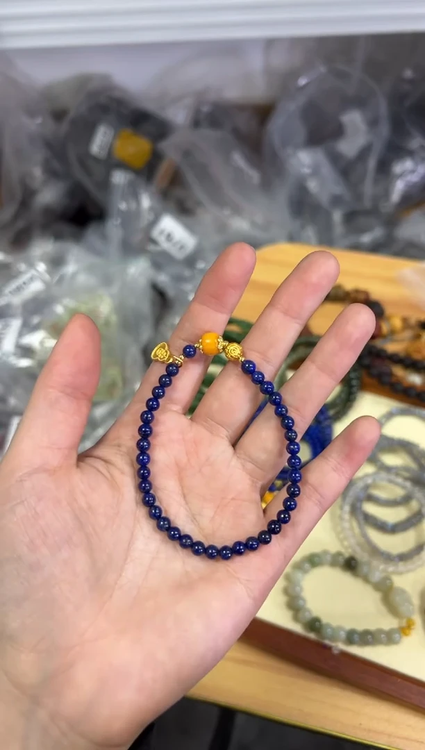 【闪购商品】青金石手链未镶嵌青金石蜜蜡珠小米手链[0797]