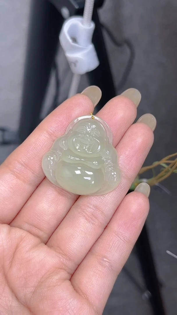 颈饰未镶嵌和田玉约30*30mm佛公吊坠