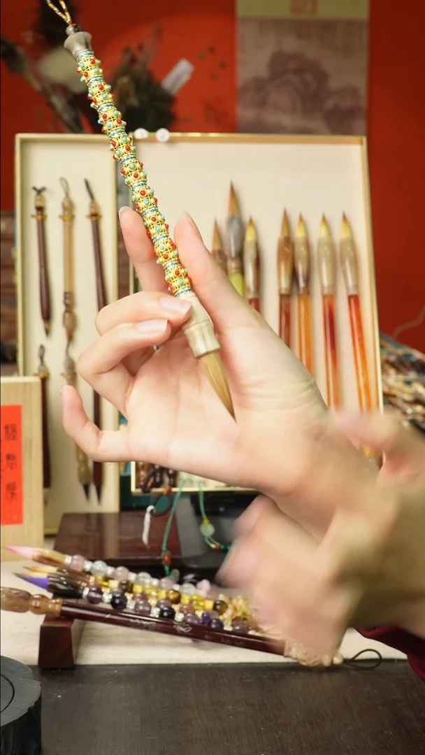 孤品高货毛笔链接 清水试笔 蘸墨不退