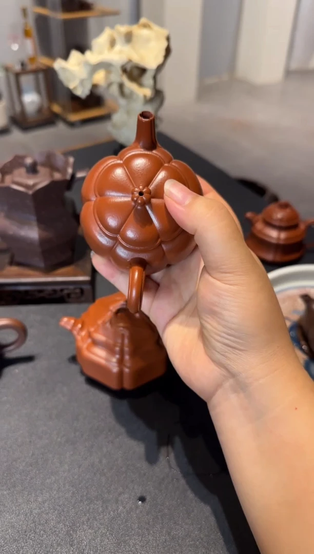 茶壶紫砂我***哦繁花 朱泥