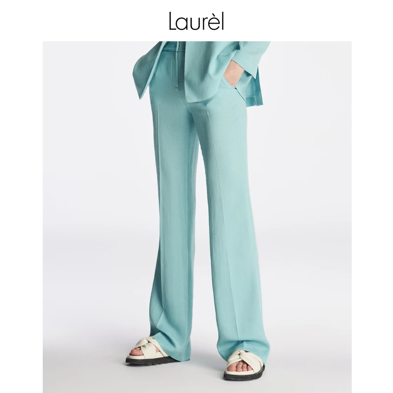 【晨粉专享】【麻感三醋酸】Laurel劳芮微喇裤LWL342K04200