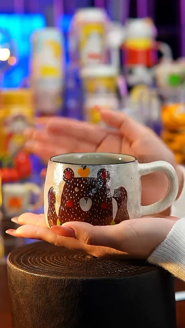 杯子瓷S030景德镇手工手绘杯子摆件