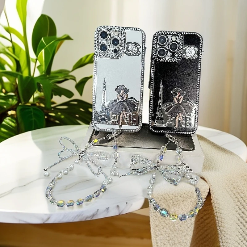 【铁塔女神】闪钻奢华适用于苹果16ProMax/iPhone15/14/13/12手机壳