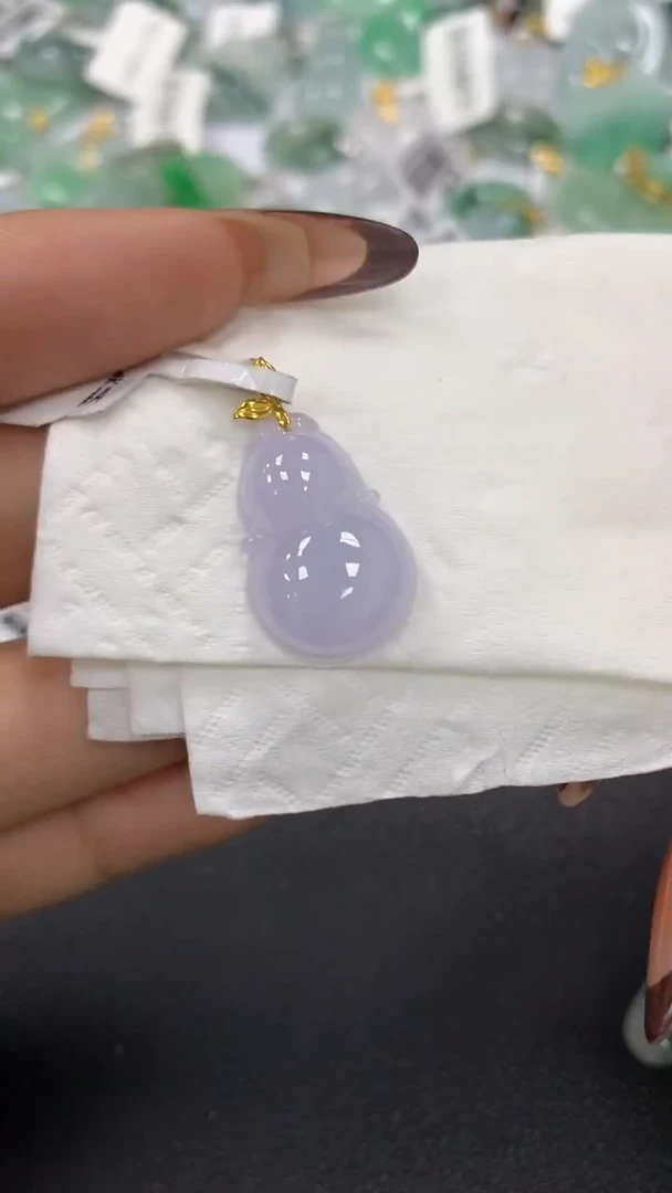 颈饰18K金镶嵌翡翠a货假一赔三支持复检百元上9元证书费自理