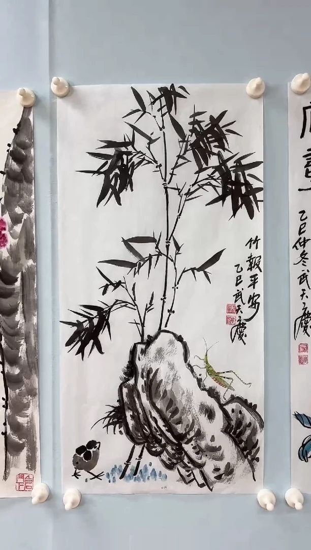 国画武天庆老师竹报平安