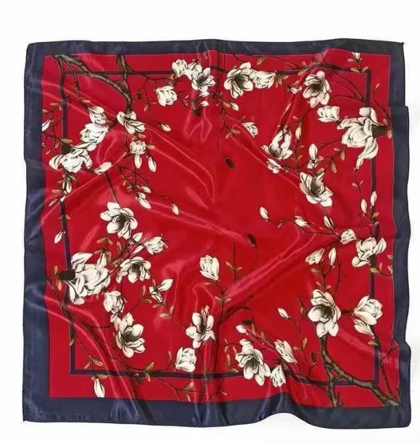 WJ768红梅70*70cm丝巾长巾国风香云百搭丝巾
