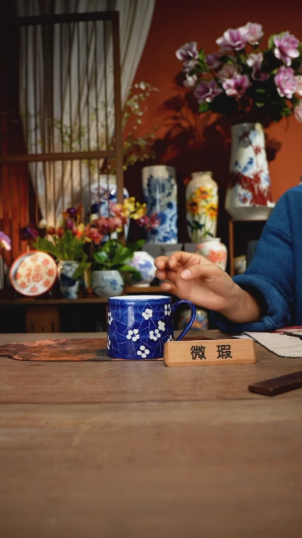 当代高温釉下彩手绘陶瓷餐具