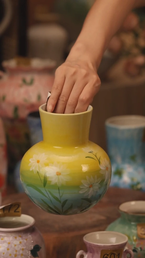 陶瓷270景德镇设计师手作花器摆件侘寂风