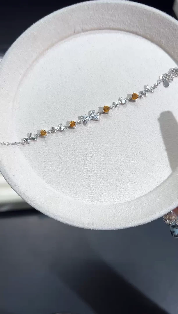 手链银S925镶嵌黄晶51n多样性发其一/1条