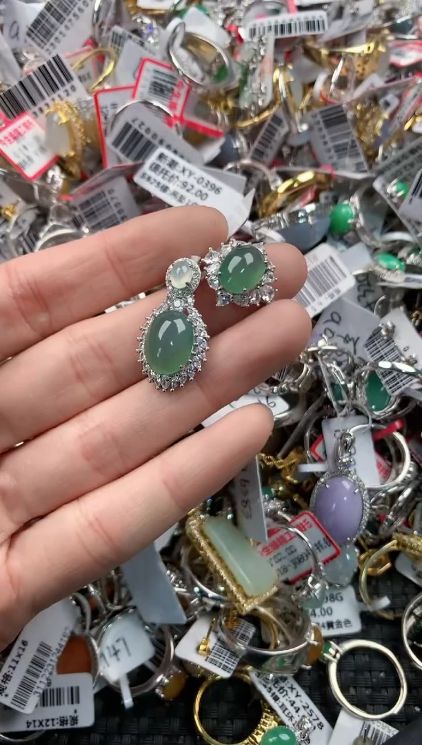 银S925镶嵌戒指翡翠101010-----2