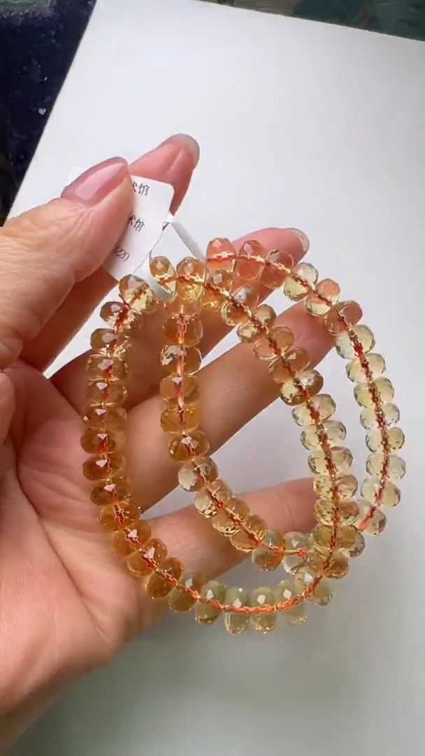 【闪购商品】水晶手串未镶嵌黄水晶刻面手串多样性发一 JP38466