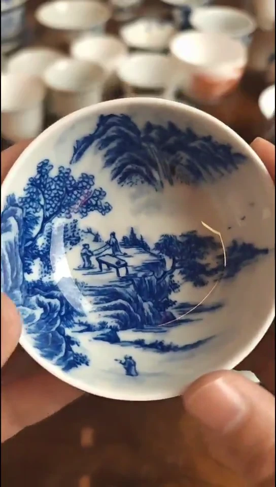 陶王*琪青花山水杯无包装不退换40