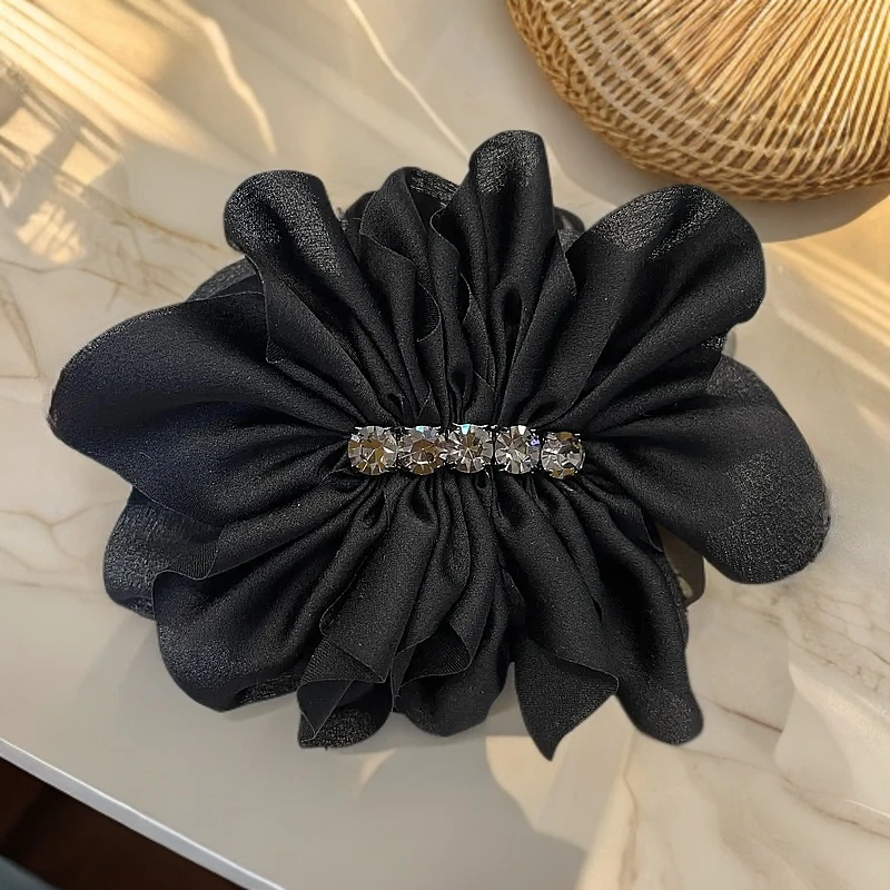 妃黑色轻奢高级感蝴蝶结香蕉夹发饰上班通勤发夹简约气质优雅百搭