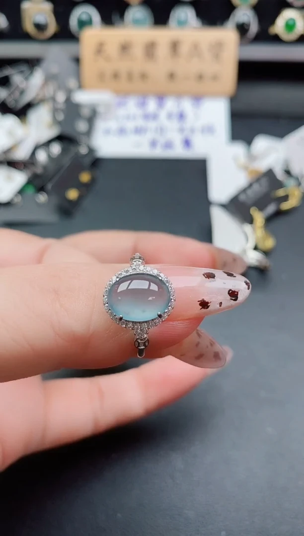 银S925镶嵌戒指翡翠1