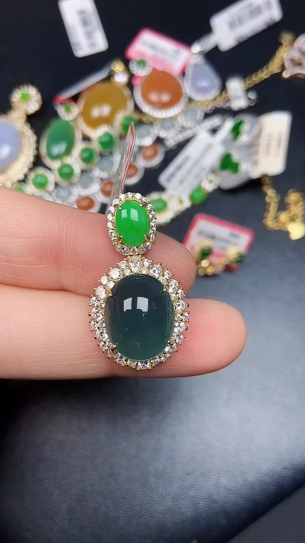 银S925镶嵌戒指翡翠5300