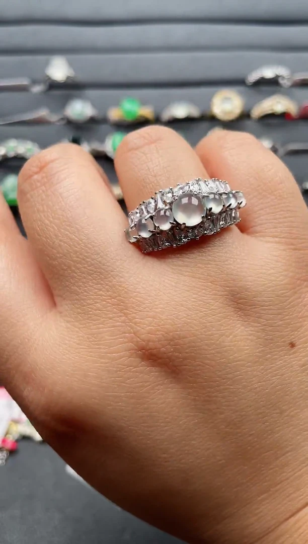 银S925镶嵌戒指翡翠125