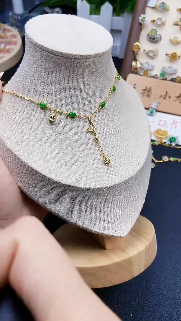 颈饰银S925镶嵌翡翠21