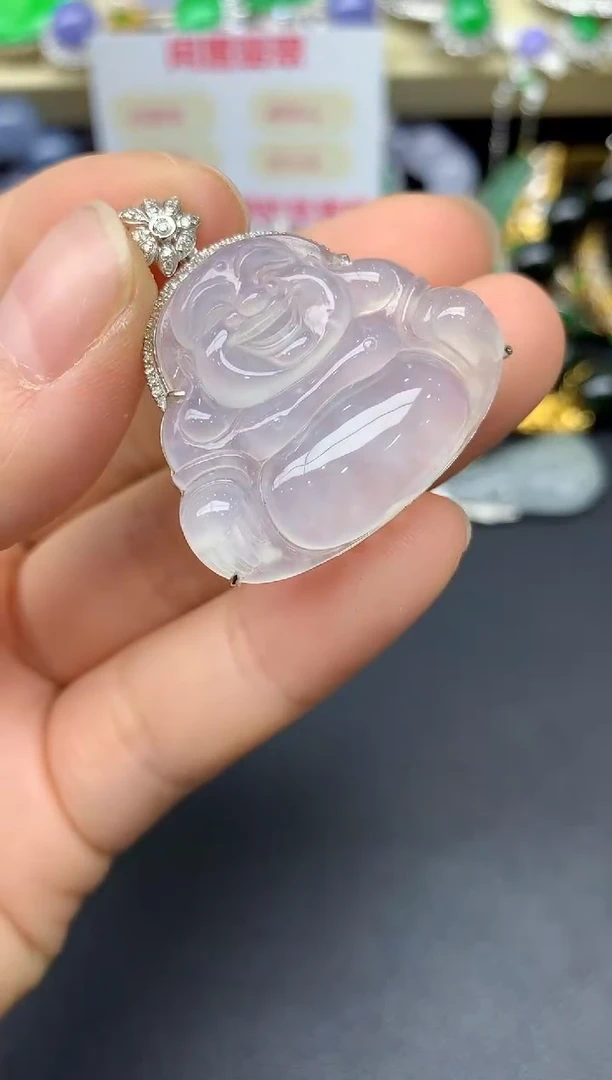 颈饰18K金镶嵌翡翠113-翡翠雪姐天天见