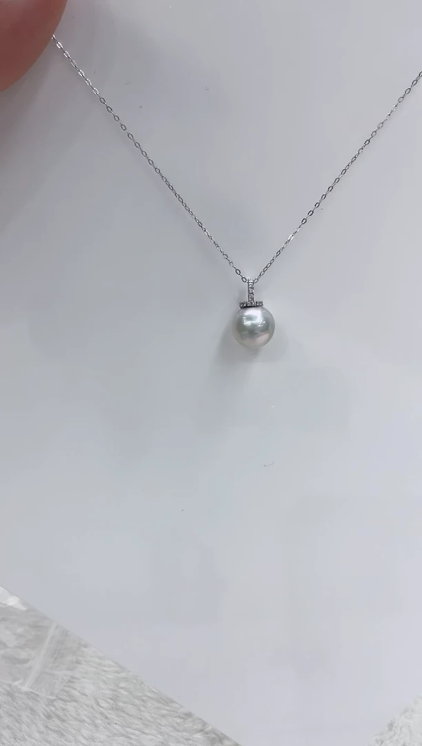 【闪购商品】海水珍珠吊坠(赠链)18K金镶嵌海水珍珠吊坠