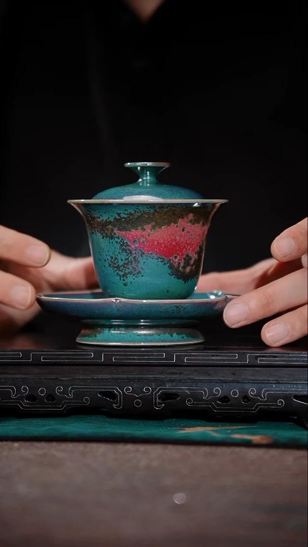 181-1花底官帽三才（炉钧釉 王建勋）