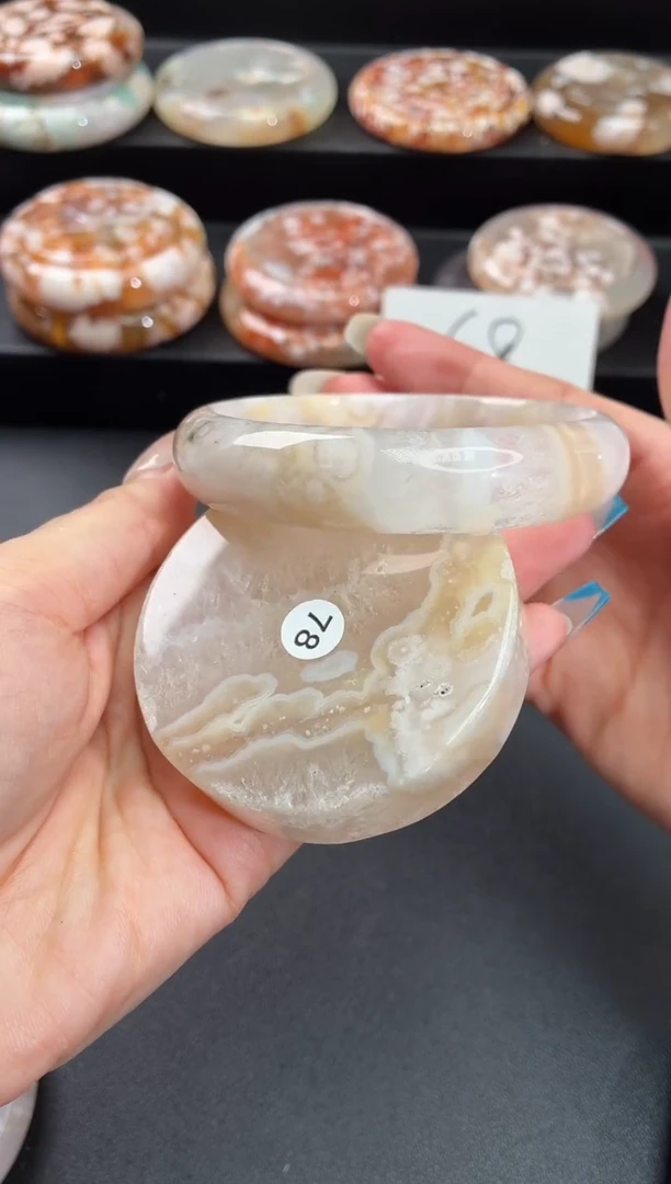 手镯玛瑙/玉髓未镶嵌石英质玉64圈63/64带(赠送镯心)