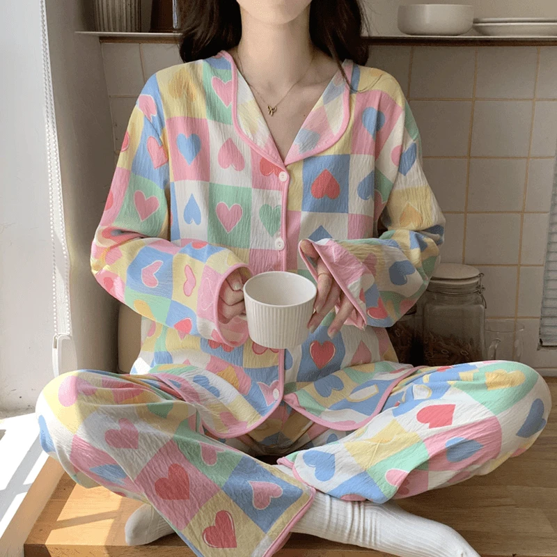 睡衣女春秋冬季宽松长袖2025新款甜美两件套女士夏天可外穿家居服