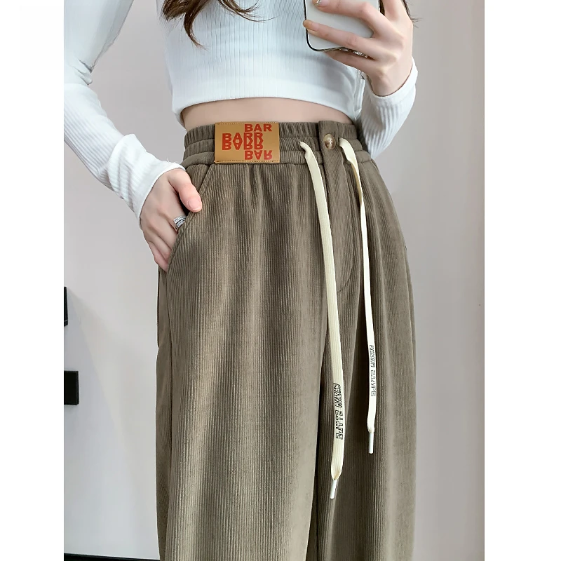 高腰显瘦梨型身材哈伦裤女春秋2025新款宽松束脚休闲老爹运动卫裤