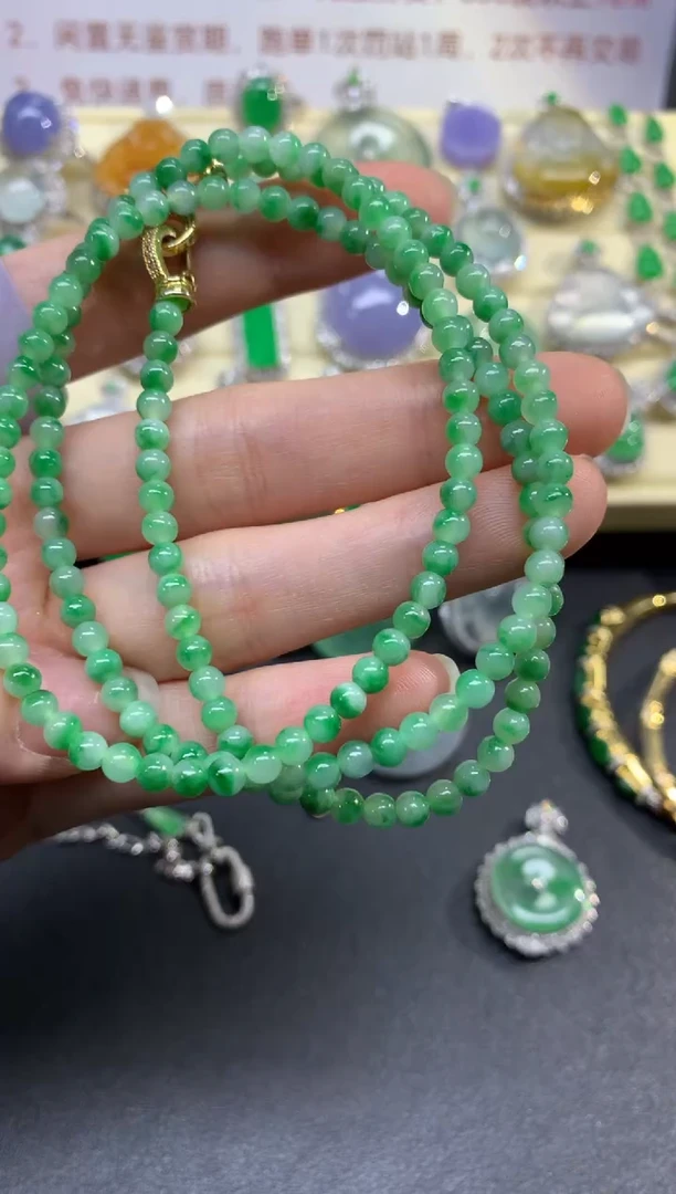 翡翠未镶嵌项链珠链|1900+190