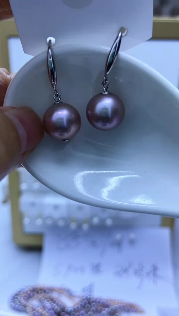 银S925镶嵌耳饰淡水珍珠175