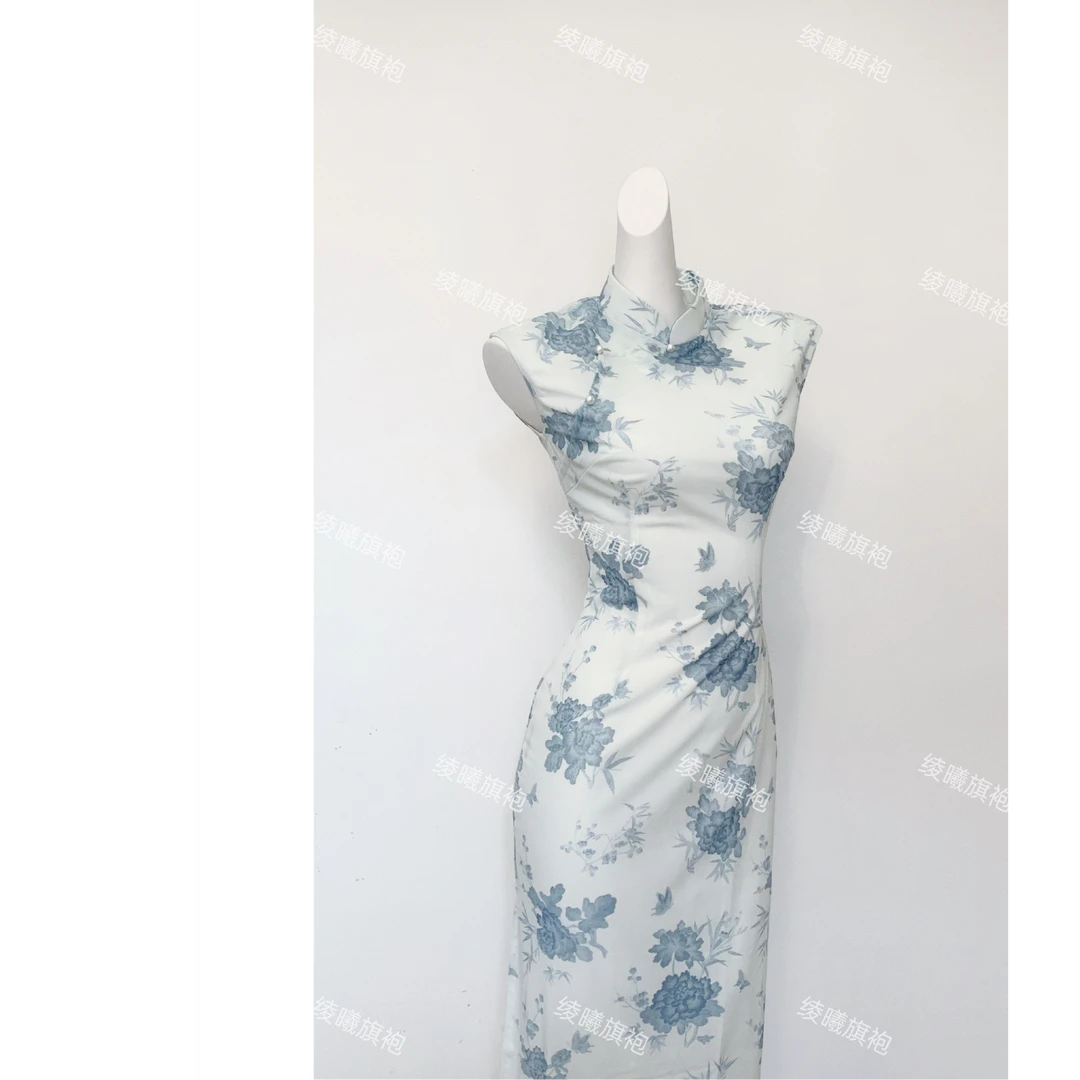 【清风雅韵】绫曦2025春夏新款优雅显瘦日常无袖旗袍