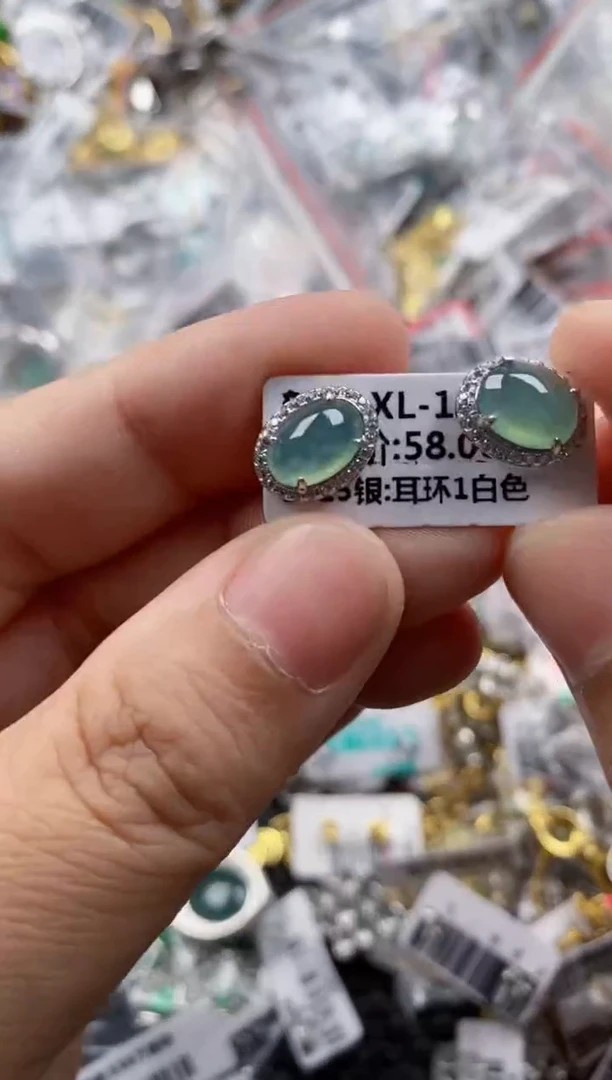 银S925镶嵌戒指翡翠222    7