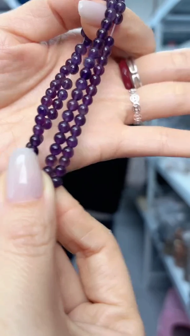 【闪购商品】紫晶手串未镶嵌小米数紫晶双圈