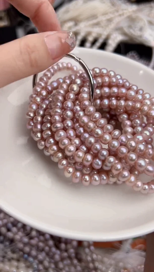未镶嵌淡水珍珠福利强光*珍珠手链（无核6mm ）