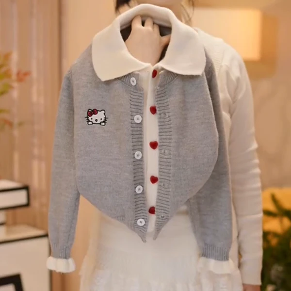 【米小洛】女童开衫毛衣2025韩系冬装新款猫咪时尚休闲保暖上衣