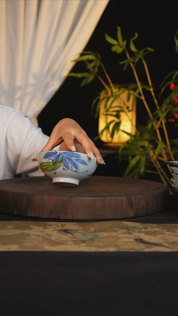碗景德镇手工手绘高温釉下彩可进蒸箱烤箱微波炉洗碗机