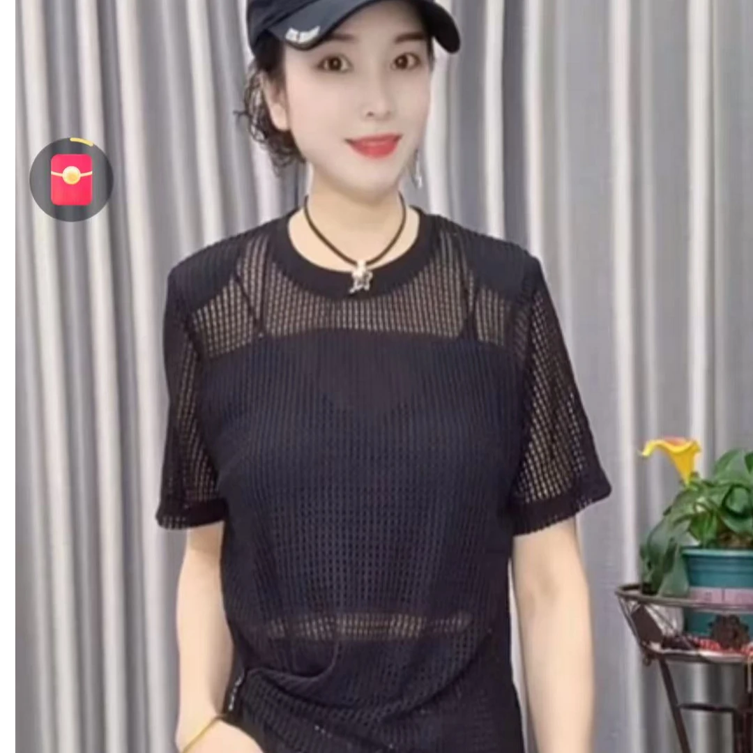 【懂你吴姐】612俏玲玲镂空短袖上衣