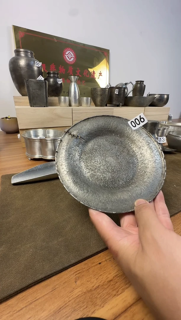 大号纯锡侘寂风壶承