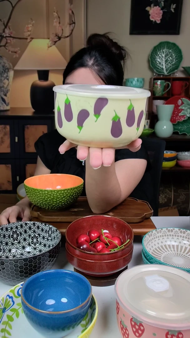 陶瓷茄子保鲜碗 一只装