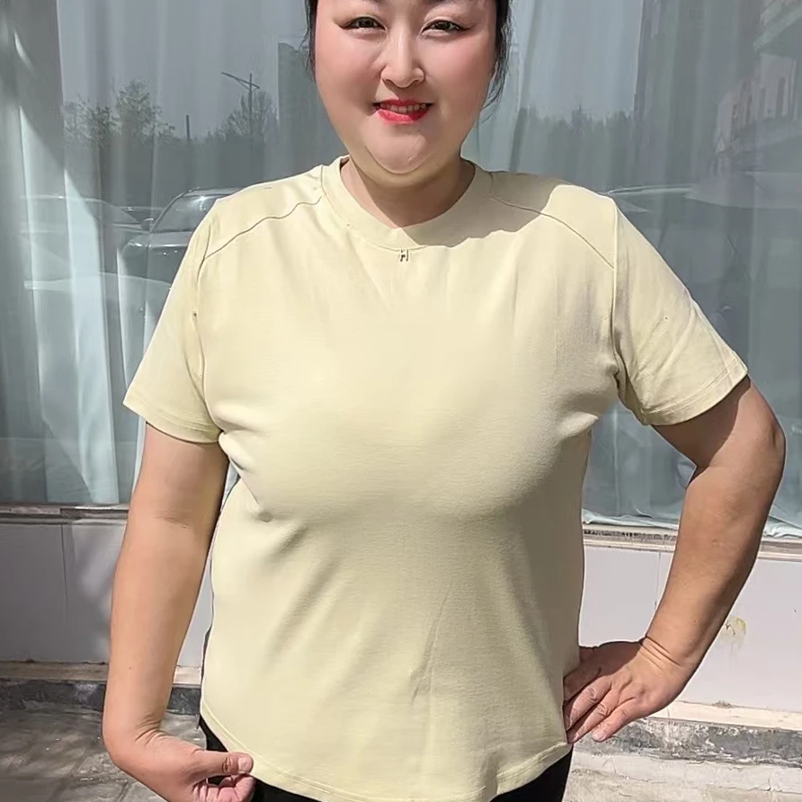 纯色打底圆领显瘦短袖T恤105