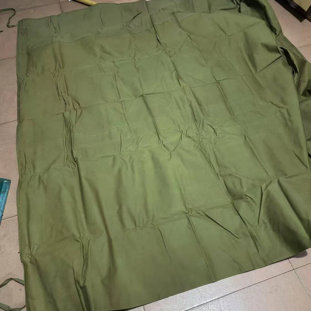 库存老货2米-2米橄榄绿有拼接帆布盖布