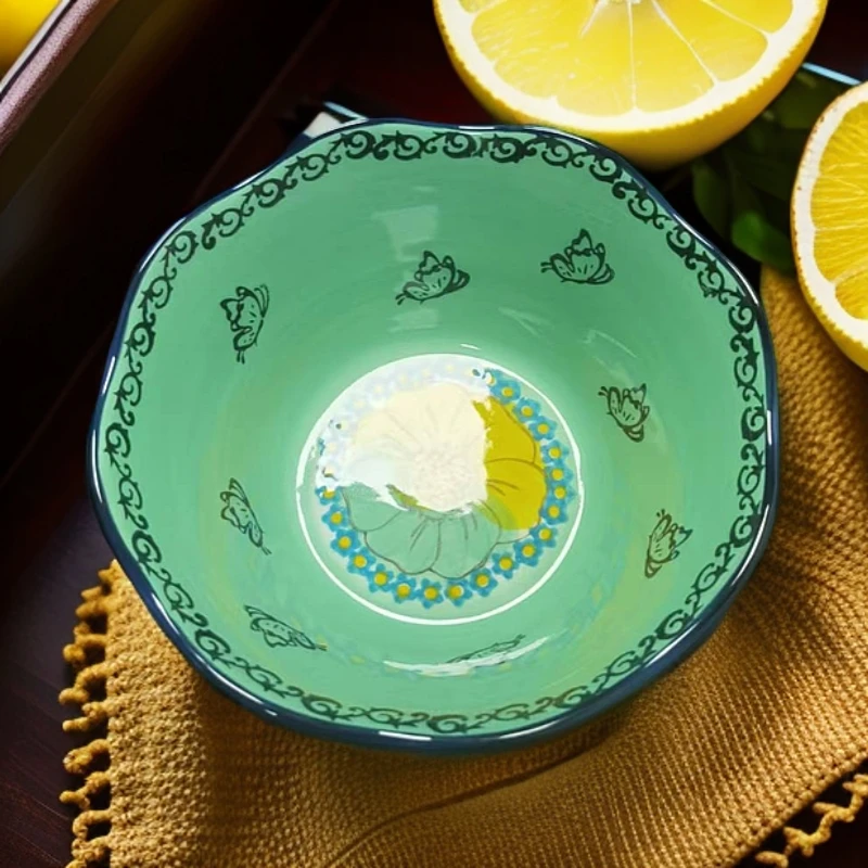 （西里西亚）碧海苍田6.5寸花边碗陶瓷釉下彩