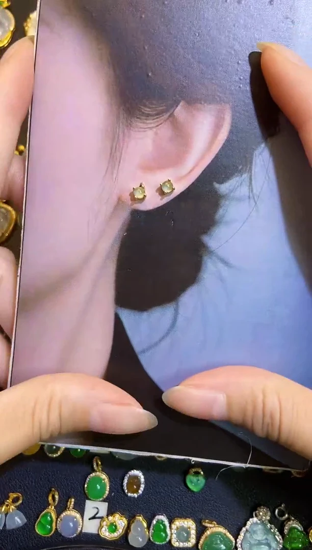 吊坠(不含链)银S925镶嵌翡翠1